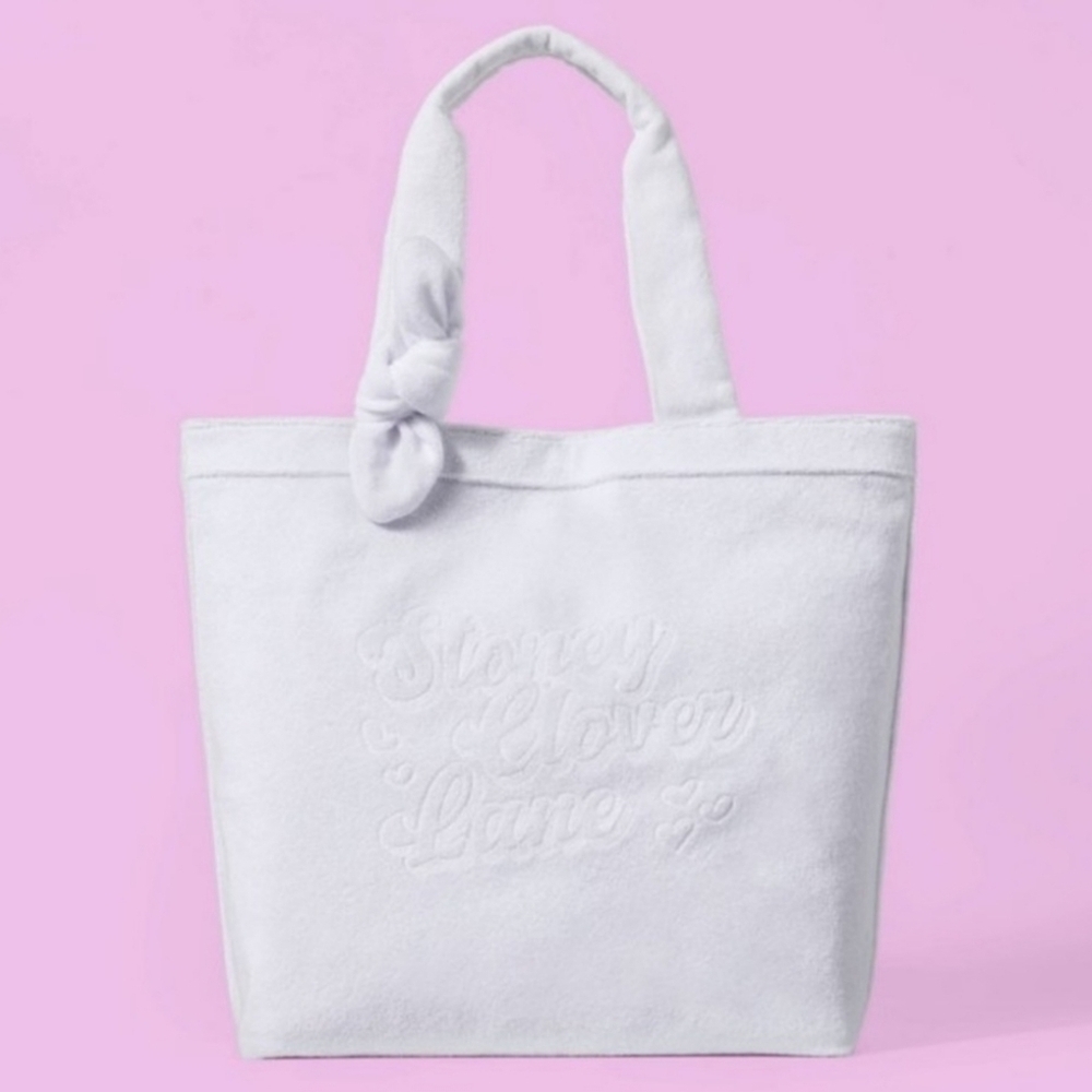 Stoney Clover Terrycloth Embossed Beach Tote White